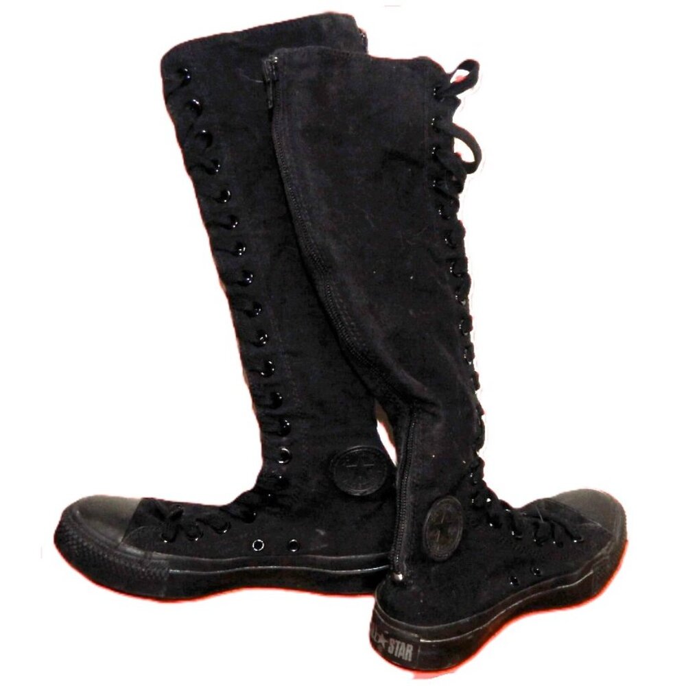 RARE Vintage All Black Converse All-Star Tall Lace-Up Sneakers – Women’s Size 6